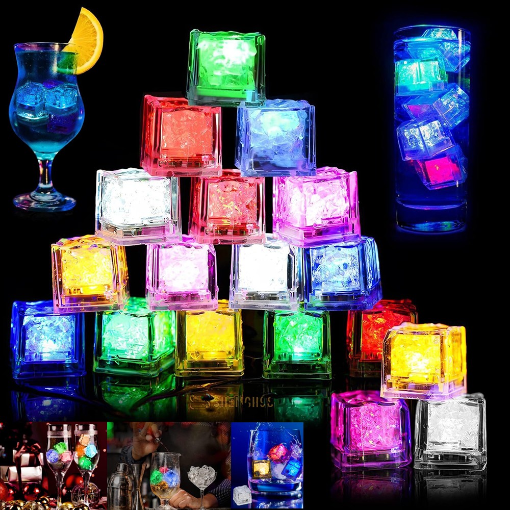 Lots Light Up Ice Cubes Color Changing Led Ice Cubes for Drinks Glow in the Dark