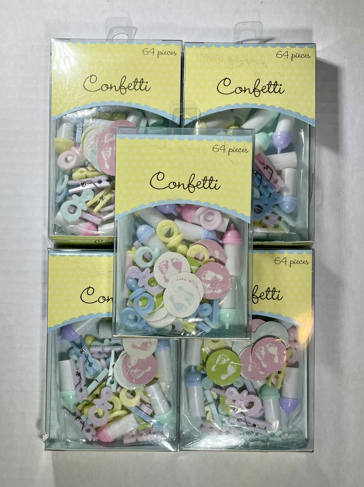 3D Baby Confetti (64 Pieces/Box) Baby Shower Decorations Lot of 5 Boxes ALL NEW