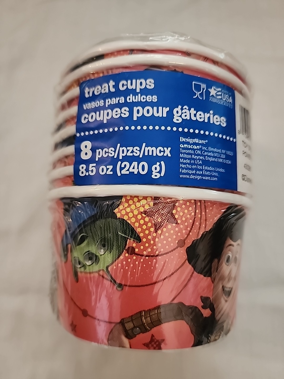 Disney Toy Story Power Up 8ct Treat Cups 8.5oz Woody Buzz Dinosaur Party