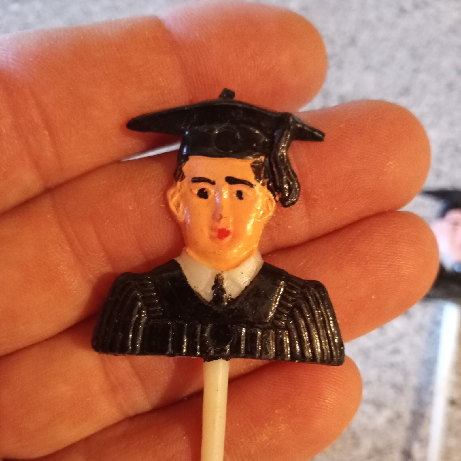 Vintage Graduation Cupcake Picks Cake Toppers Man Male Robe Boy  