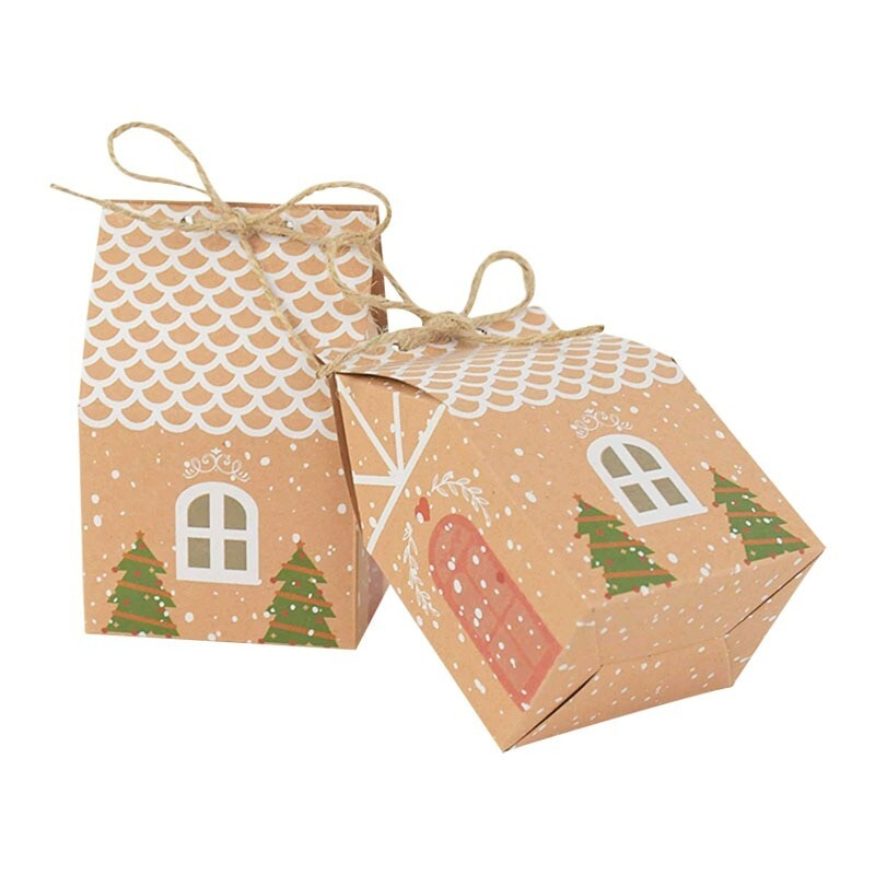 Christmas Candy Box Bags Santa Claus Gift Box Party Decoration New Year Kids Gif