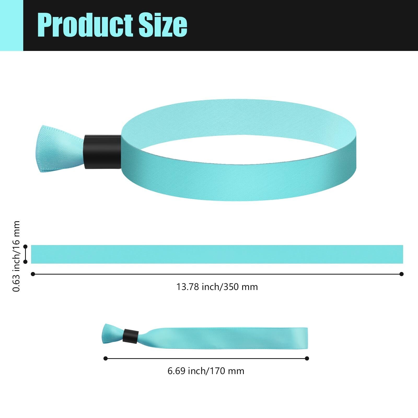 100 Cloth Wristbands for Events Lightweight Concert & Club Entry Color Water…