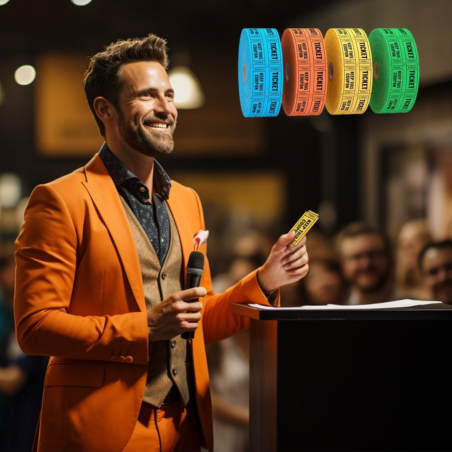 2000 Orange Raffle Tickets 4 Color Selection, Double Roll, Ticket for Events,…