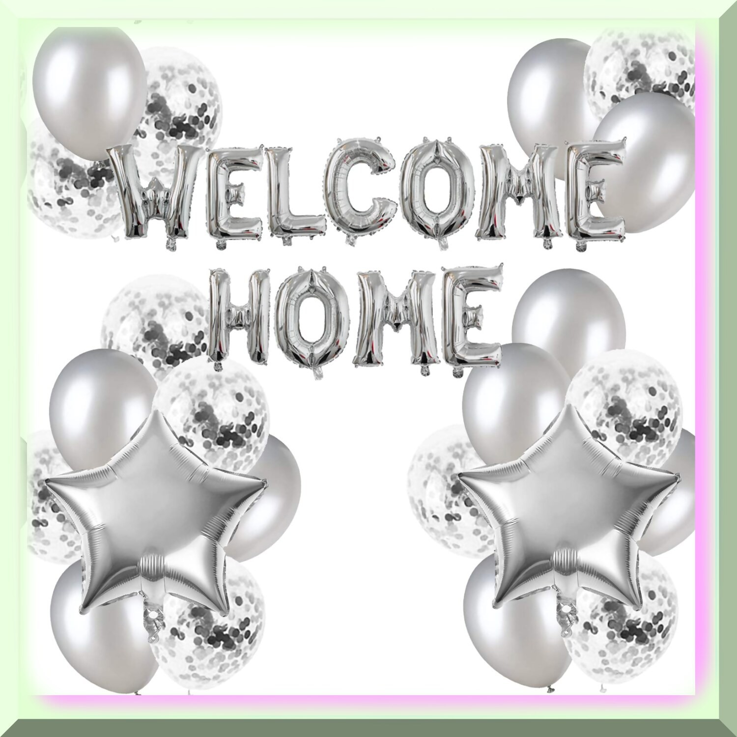 Silver Letter F and Star Balloons for Homecoming Celebration