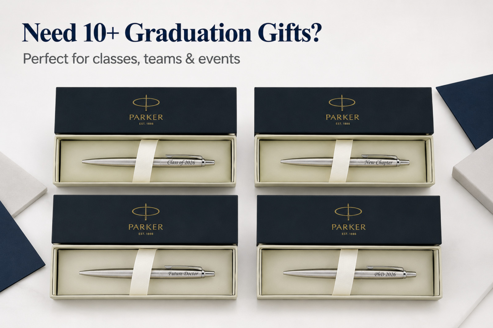 Personalized Parker Ballpoint Pen Stainless Steel Graduation Gift Blue Ink