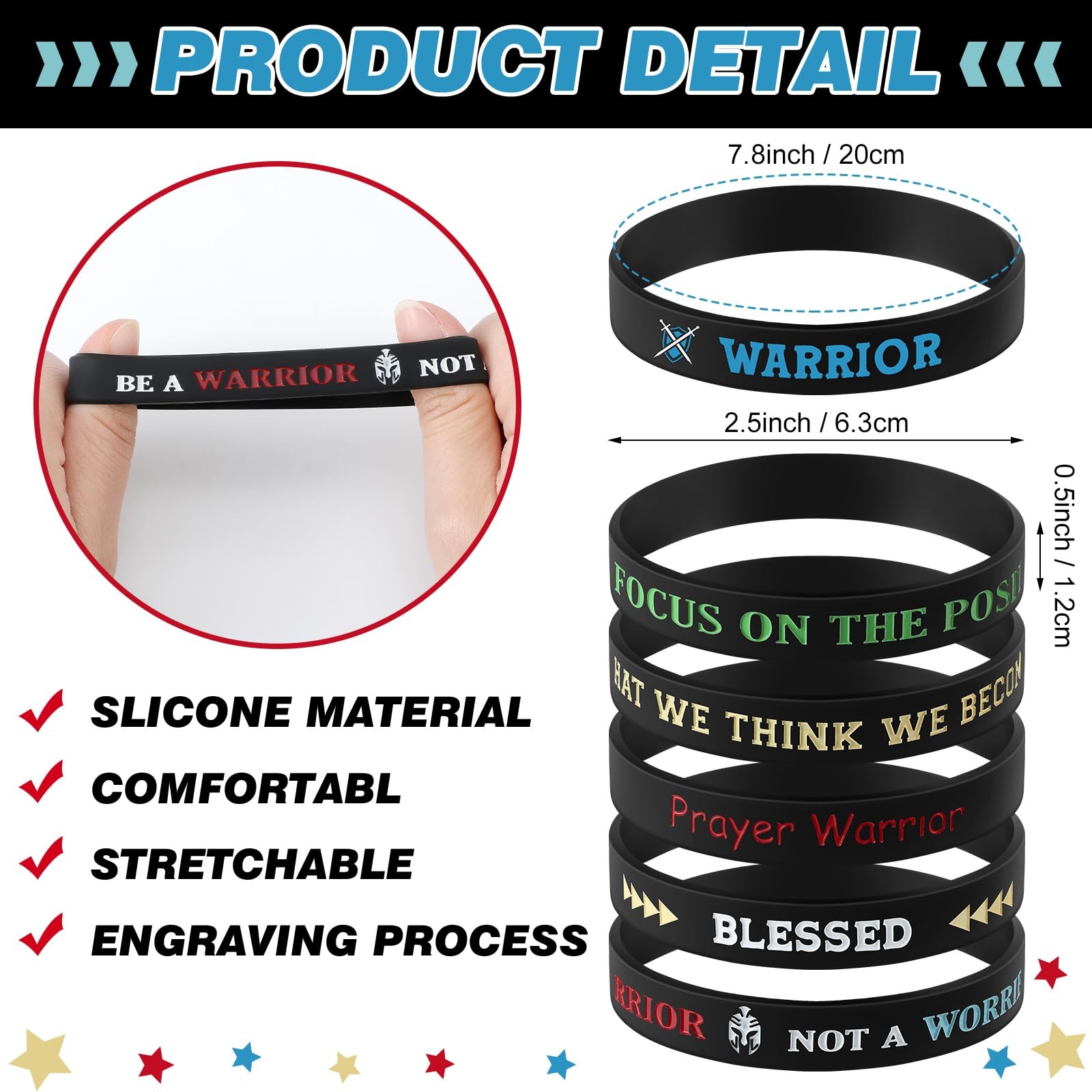 Inspirational Silicone Bracelets Rubber Bands Wristbands