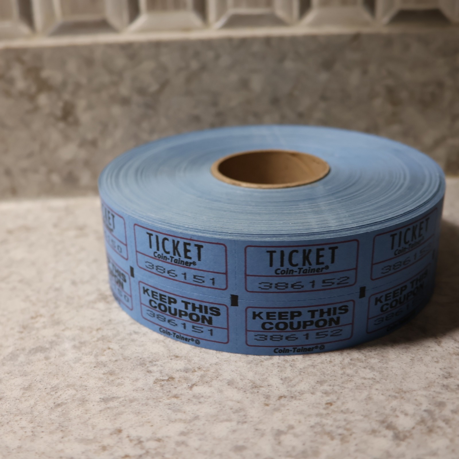 Raffle Tickets 2000 Double Blue By The Coin Tainer Co Made In USA
