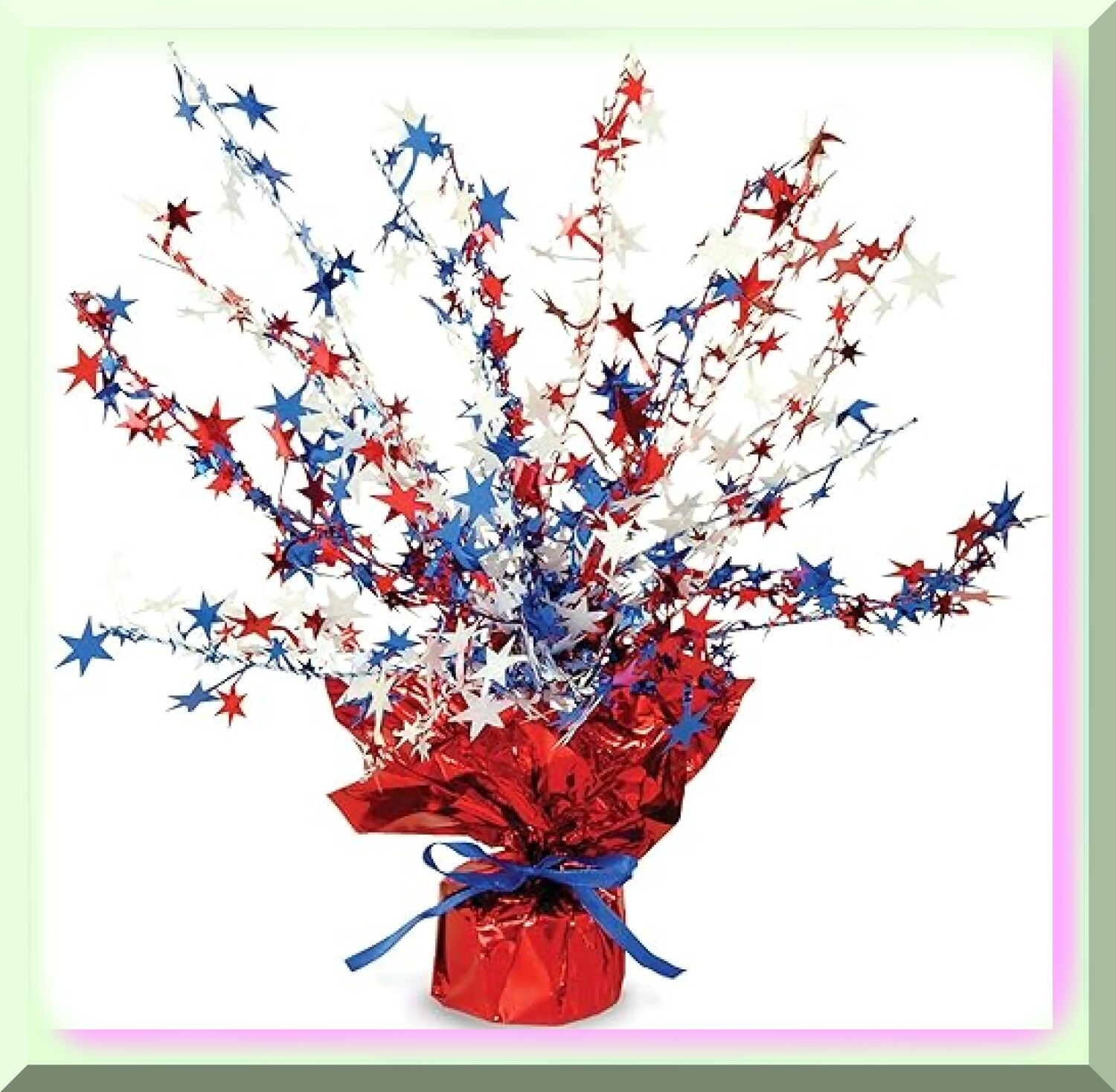 Patriotic 4th of July Centerpiece Metallic Plastic