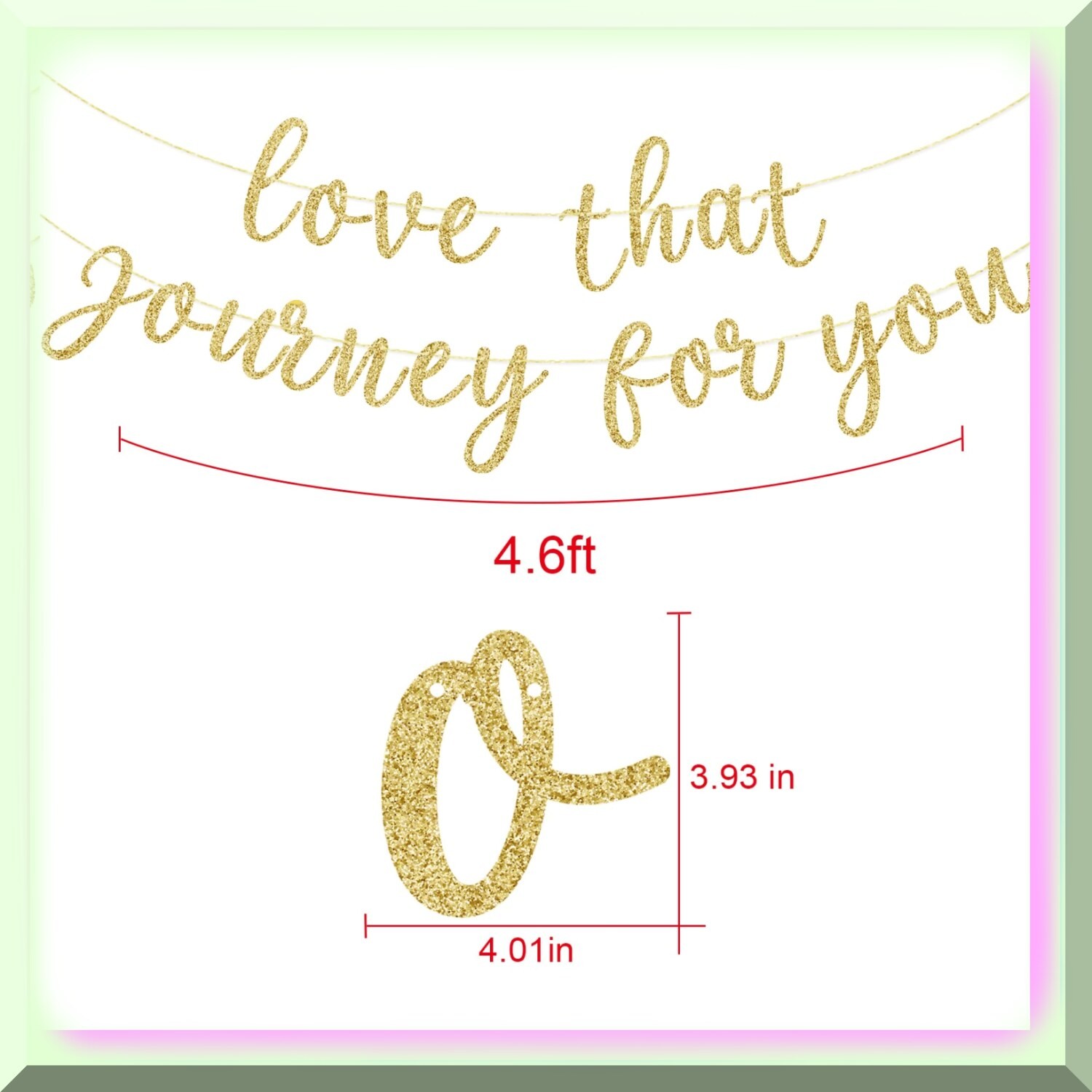 Celebration Love Journey Banner 4.6ft Gold