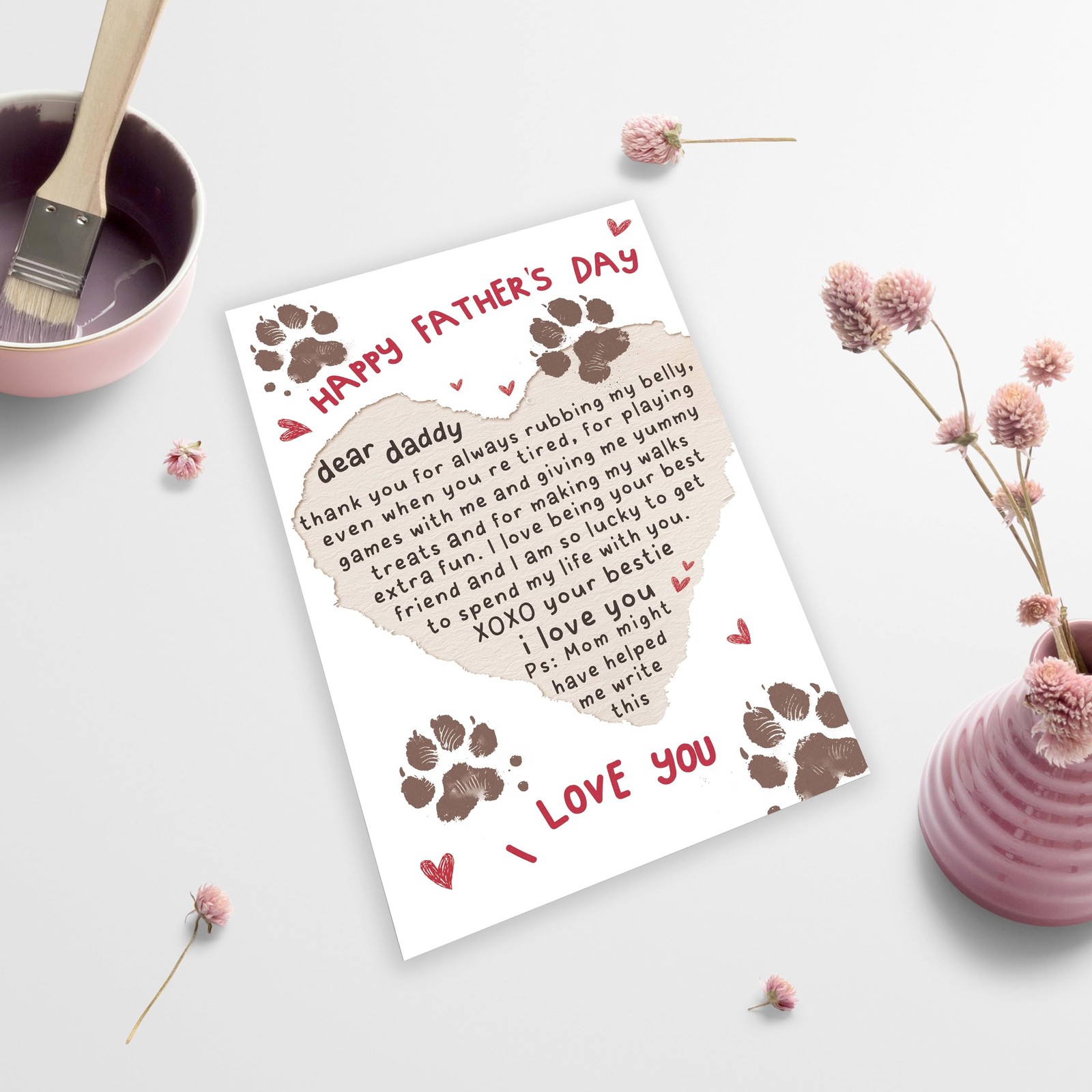 Cheeklee Father’s Day Card for Dog Dad, 8.1 x 5.3 inches, Happy Father’s