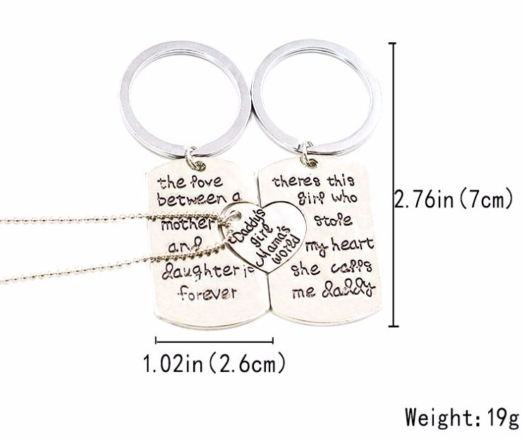 Mum daddy daughter gifts for Fathers day trio parts engraved unusual gift 3 SALE