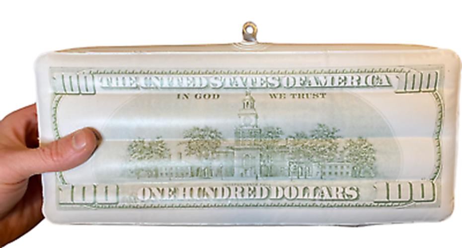 2 Jumbo Inflatable $100 Hundred Dollar Money Bills ~ Party Gag Joke Toy Favors