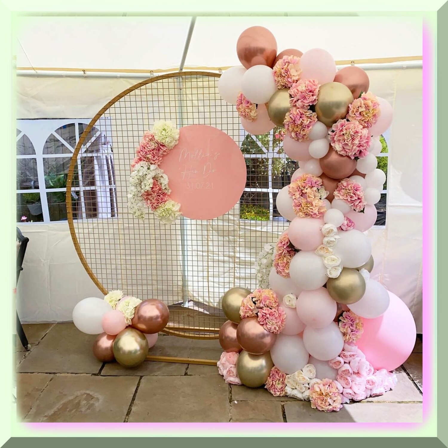 Celebration Balloon Set with Rose Gold Pink White