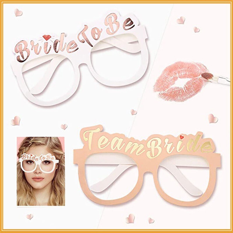 Night Party Game Props Glasses Team Bride Glasses Rose Gold 10PCS Bride Glasses