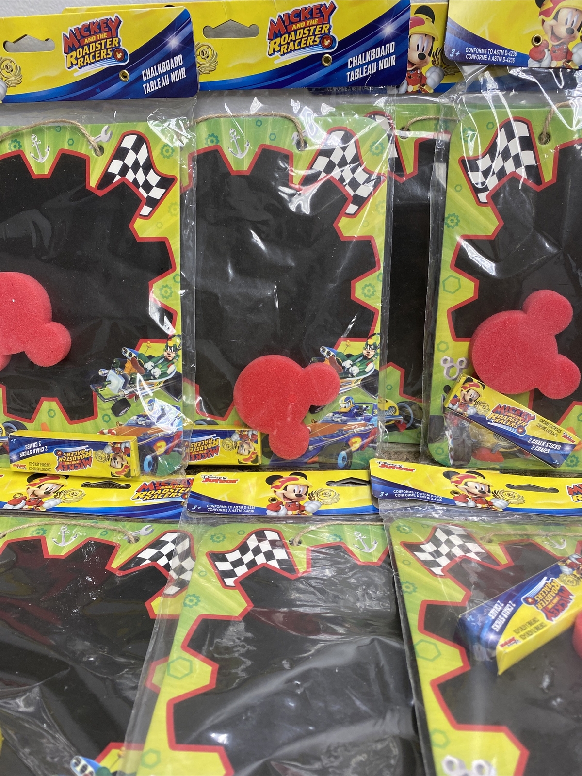 Lot Of 7 Mickey Mouse The Roadsters Racers Chalkboards Birthday Party Favors NEW