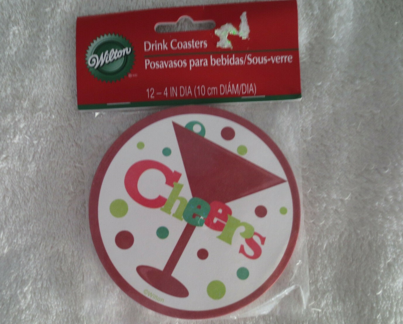 Wilton Christmas Cheer Drink Coasters Party New 2104-0168