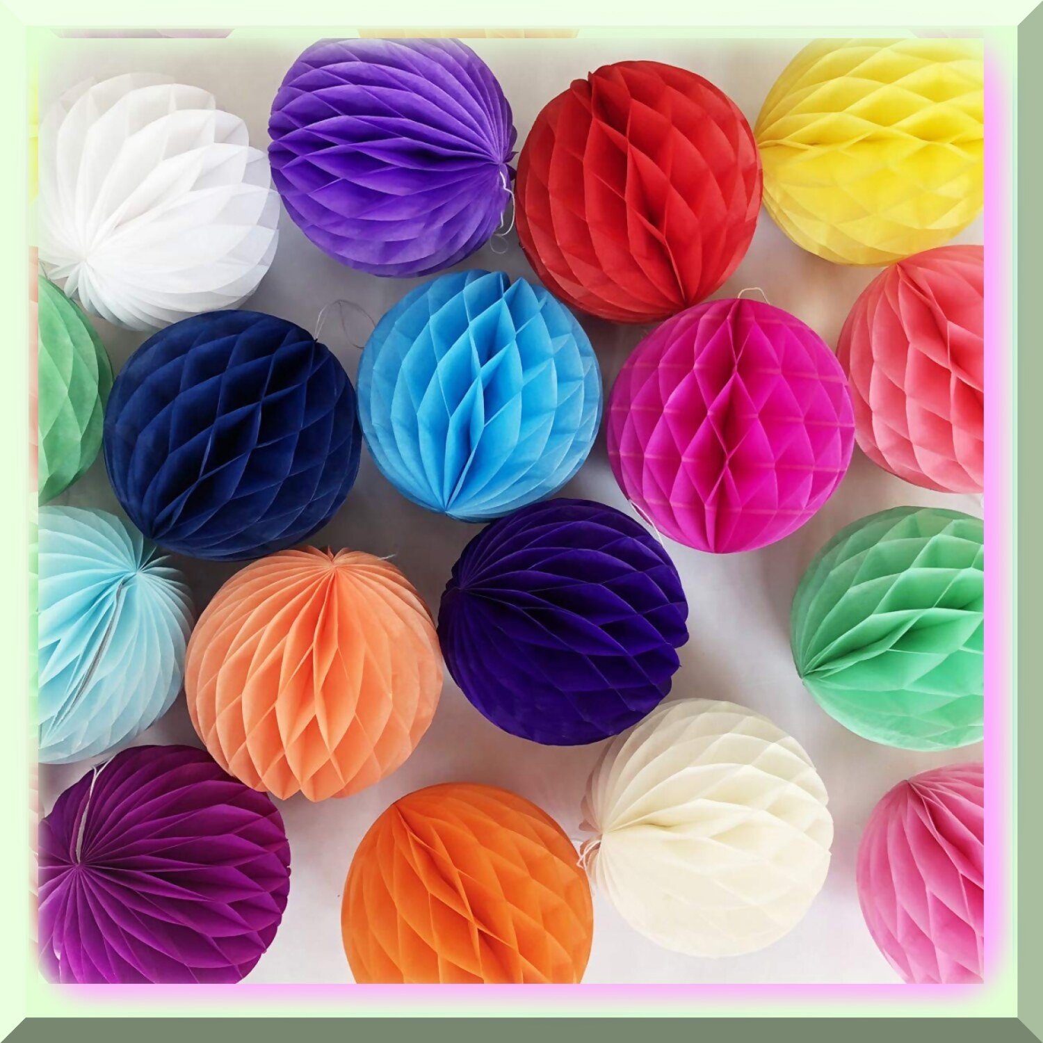Vibrant 6-inch Honeycomb Flower Ball Decor Set
