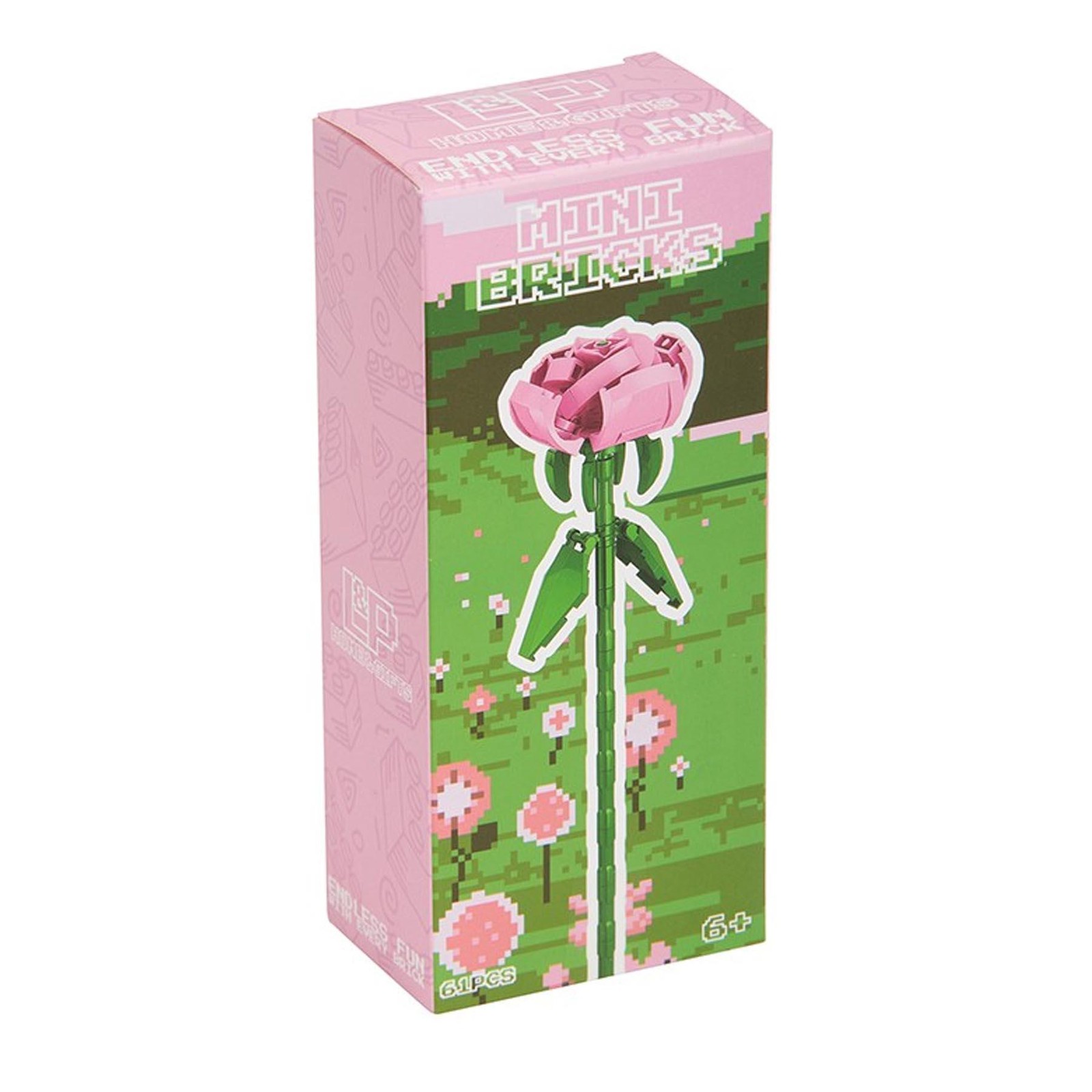 Mini Bricks Rose Flower 61pc Building Blocks Set Ideal for Gift for Her