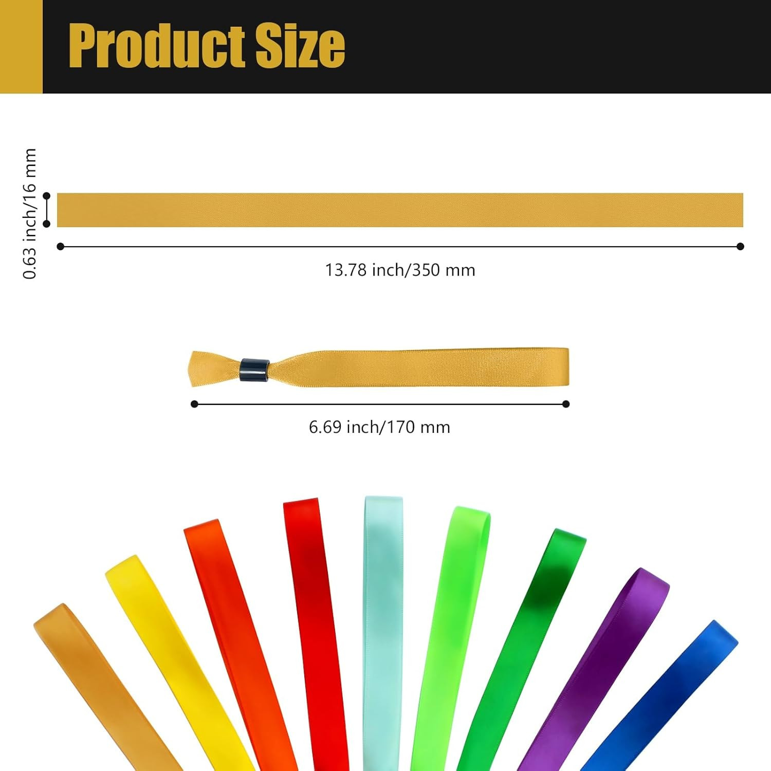 100 Pcs Cloth Event Wristband, Disposable Wristbands for Events, Colored Wristba