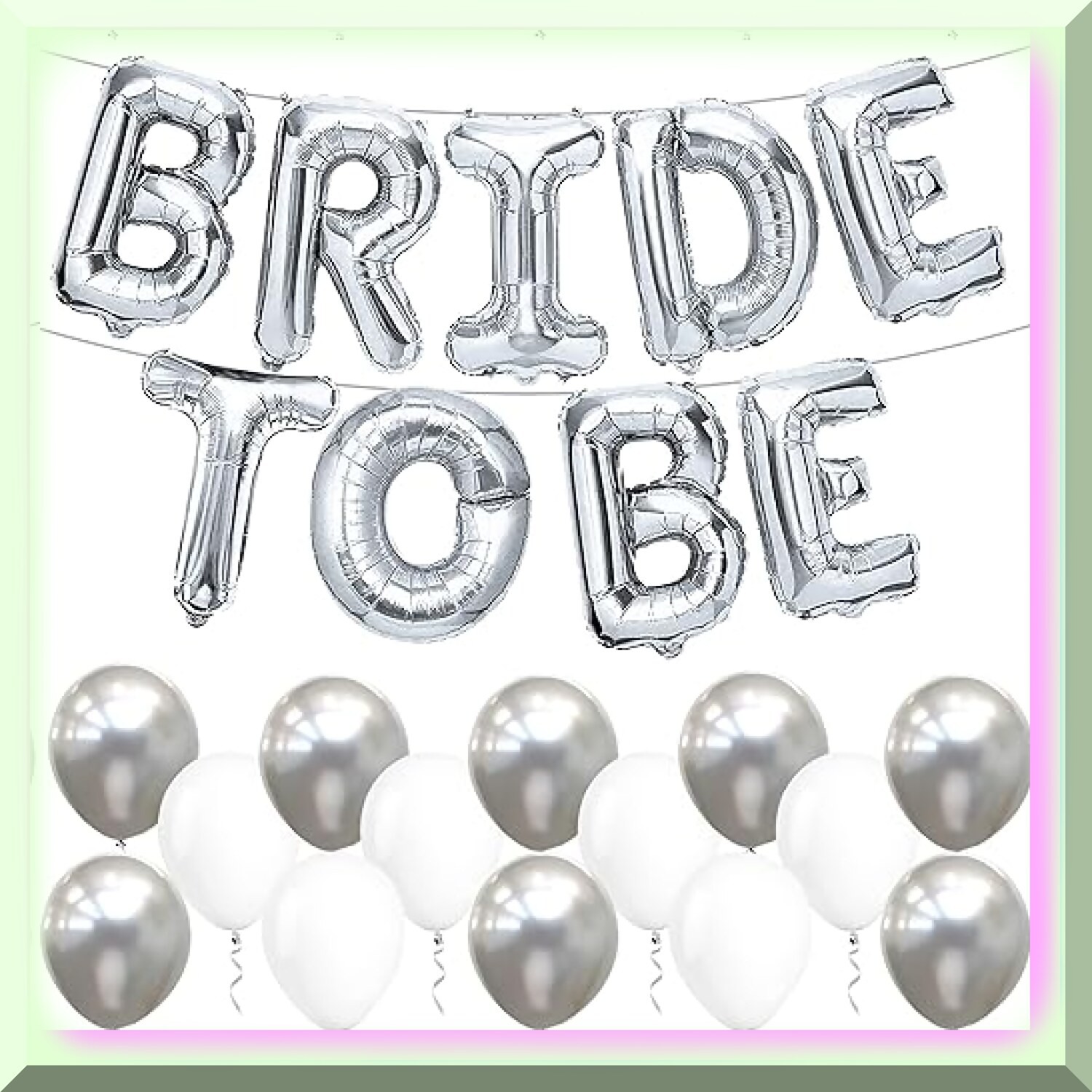 Bride to Be Balloon Set with Silver Balloons