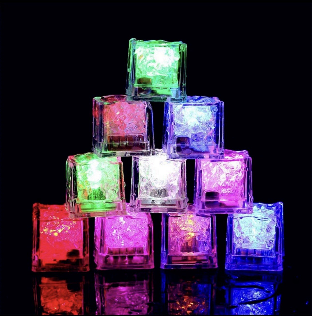 12 Pack LED Light Up Ice Cubes for Drinks, Multicolor-12PCS Brand New For Party