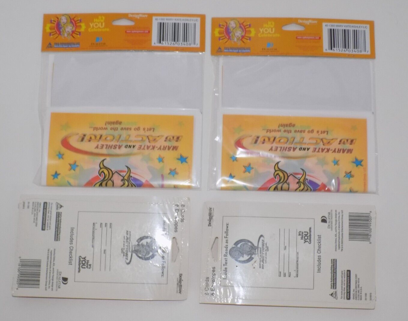 2003 Mary Kate & Ashley in Action 16 Birthday Party Invitations & Gift Bags NEW