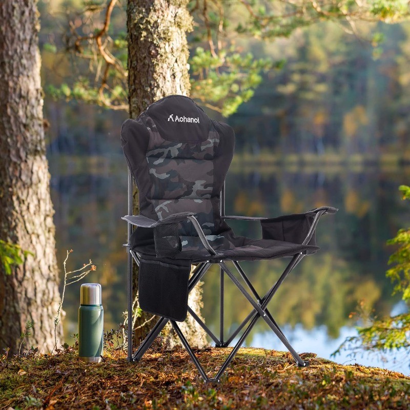 Camping Chairs, Outdoor Folding Chairs 2 Pack for Heavy People, Folding Chairs