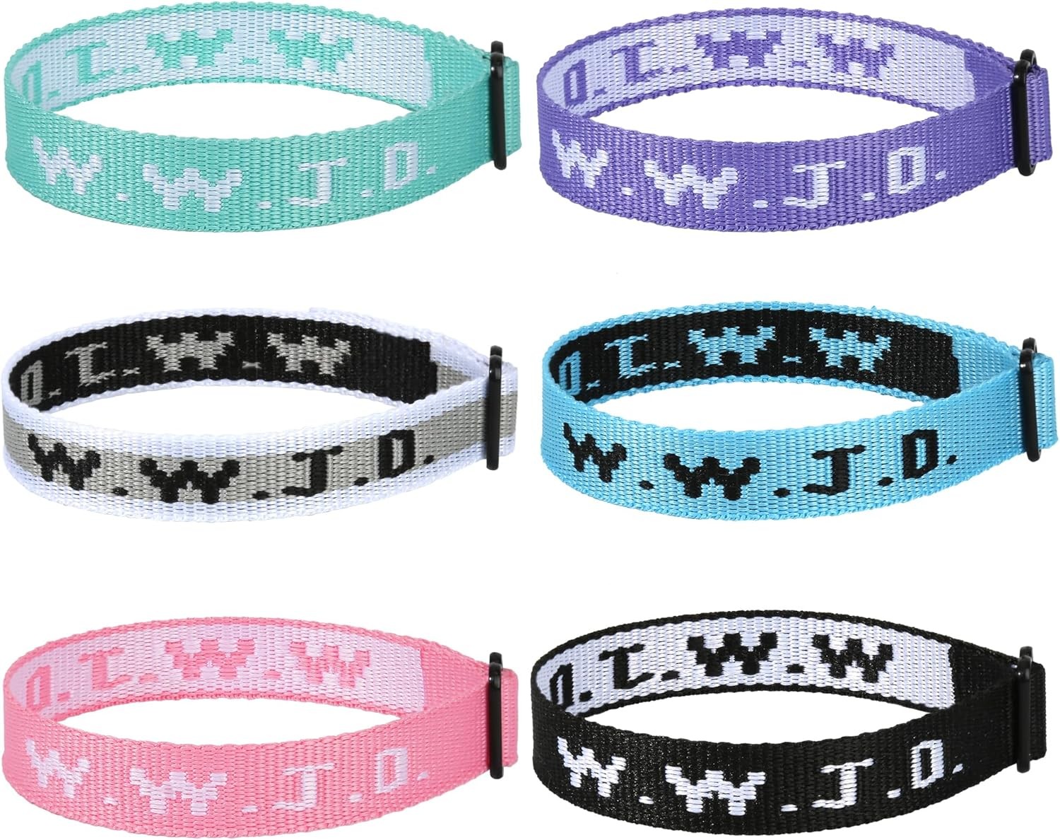 6PCS WWJD Bracelet for Women Men, Christian Gifts Wristbands, Rubber…