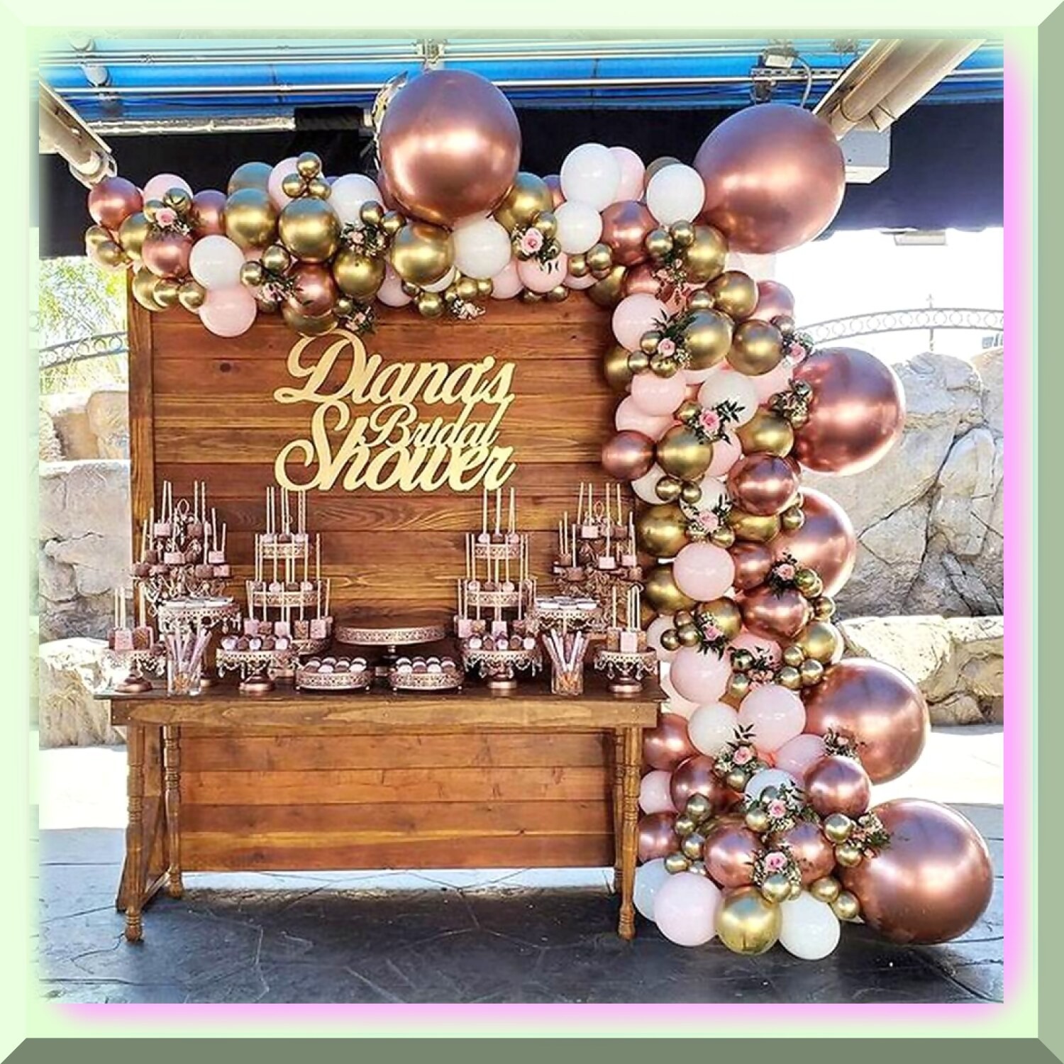 Celebration Balloon Set with Rose Gold Pink White