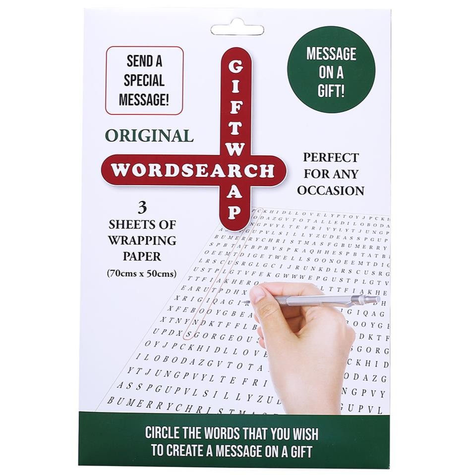 5-Pack Crossword Puzzle Wine Bottle Labels + 3-Pack Gift Wrapping Paper – COMBO!