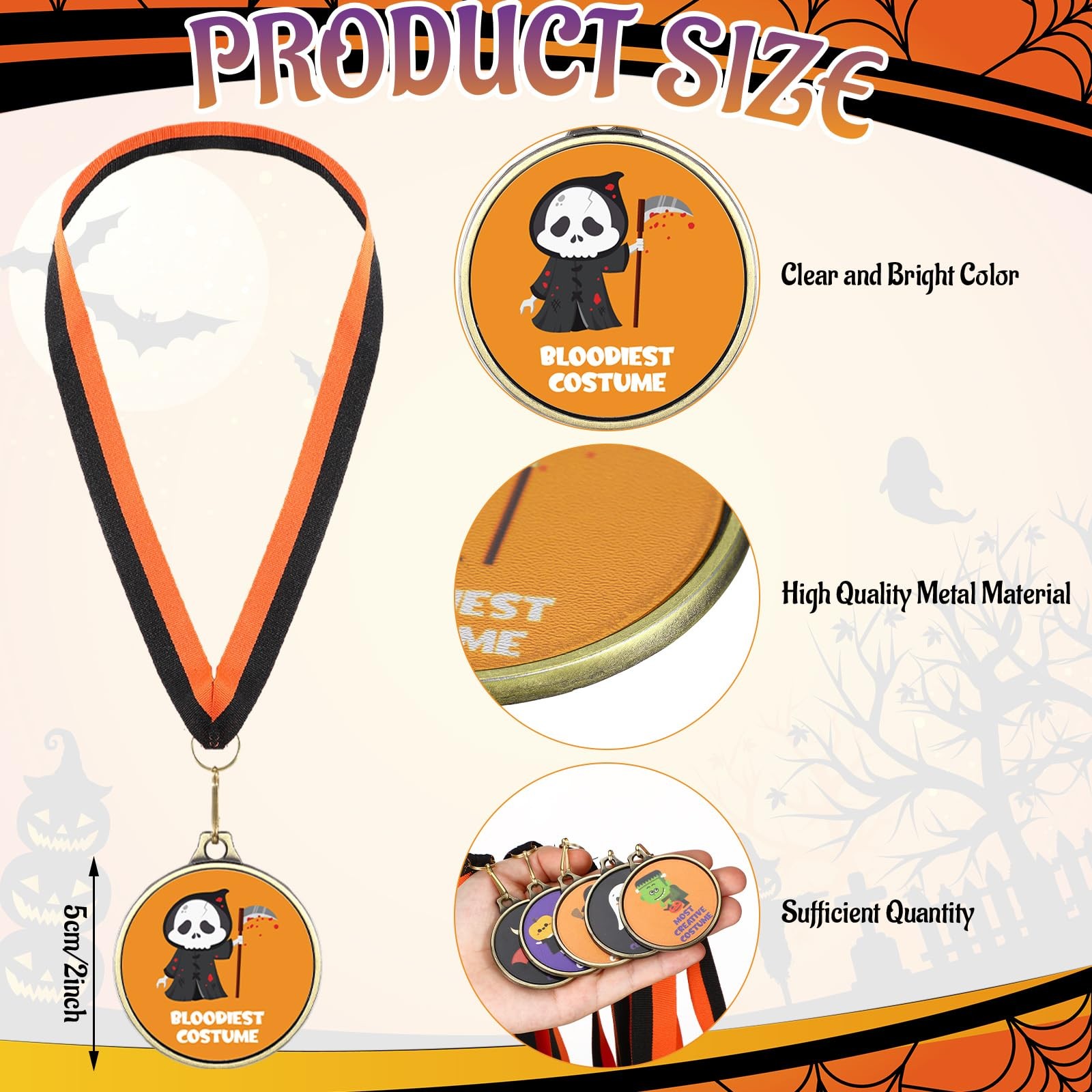 Sasylvia 12 Pcs Halloween Costume Contest Award Medals Contest…