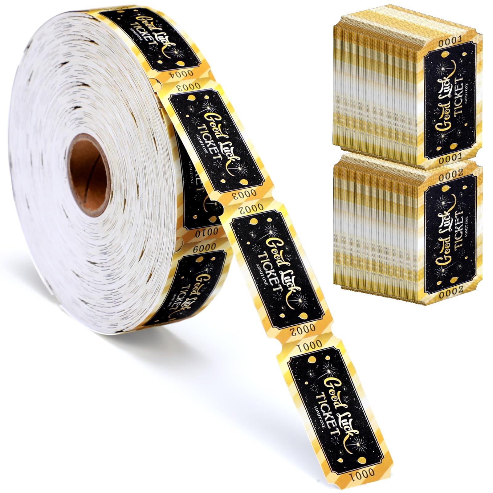 Black Golden 2026 Single Raffle Tickets Roll Fundraiser Events Prizes 1000 PCS