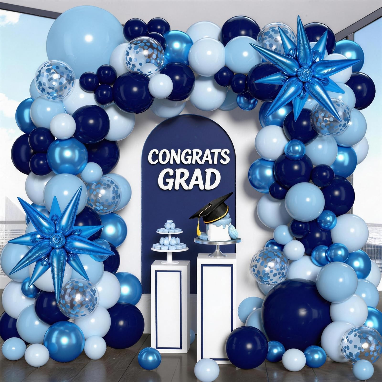 KARLURE Blue Balloons Arch Kit, 6 inches x 10 x 0.6 inches, Multi-blue
