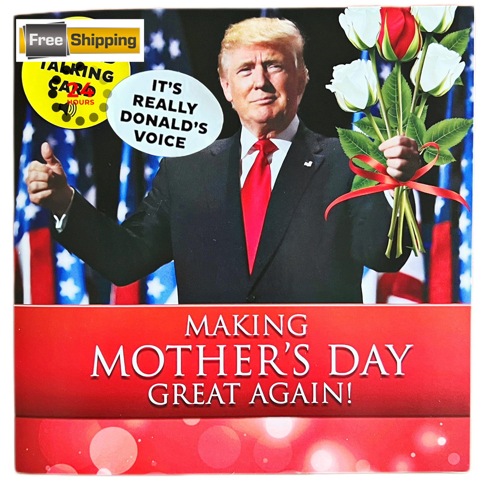 Talking Donald Trump Mother’s Day Card – Hear 6 Inches, Red, White, Blue