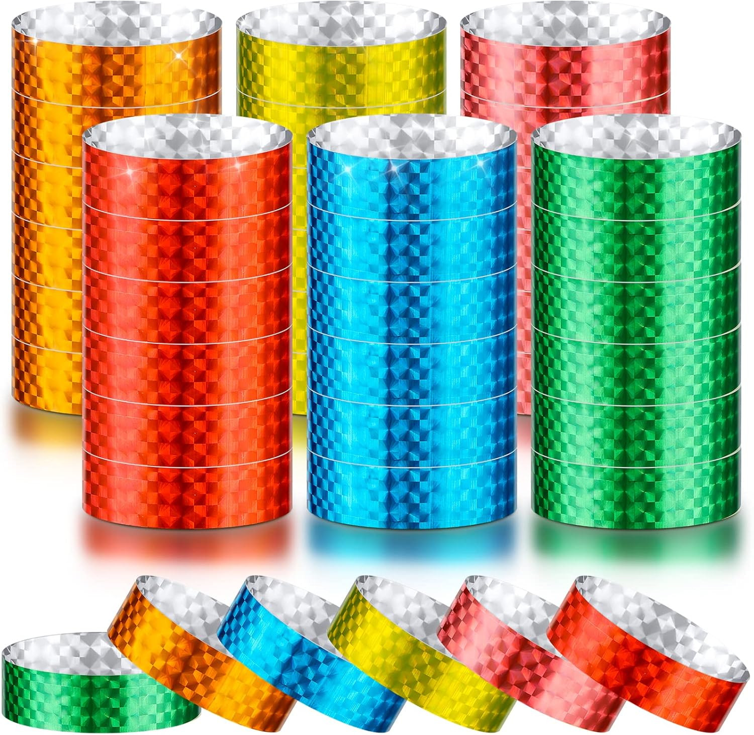 Pulseras de Papel Neon Impermeables Adhesivas para Eventos Conciertos Fiesta