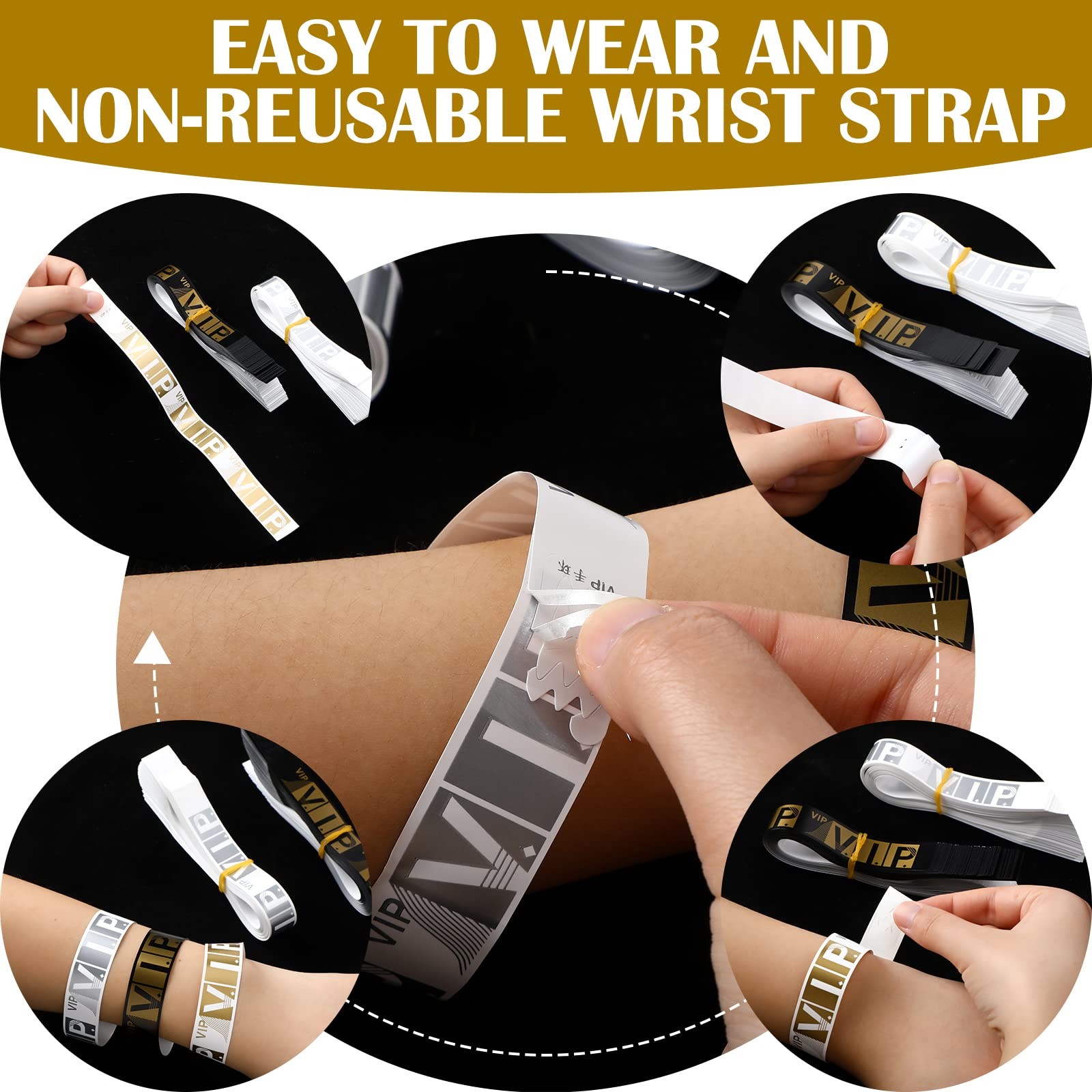 1200 Pcs VIP Wristbands Bracelets Paper Lightweight Event Party Wrist Bands C…