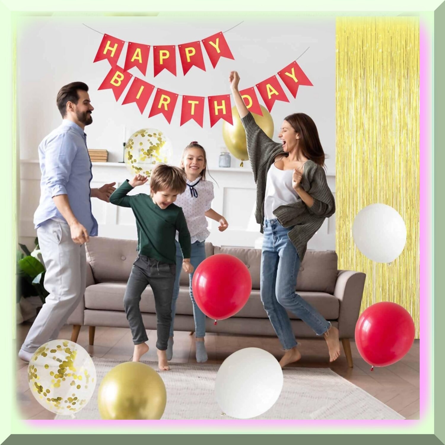 Red and Gold Birthday Party Decorations Kit