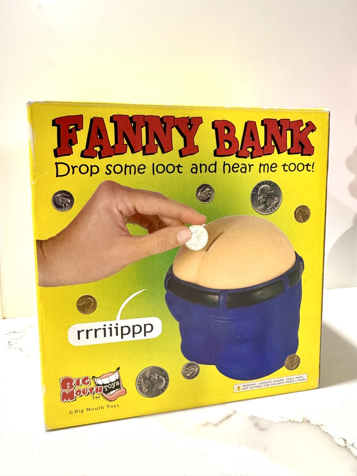 Fanny Bank Coin Bank by Big Mouth Toys Funny Novelty w/ Box Works