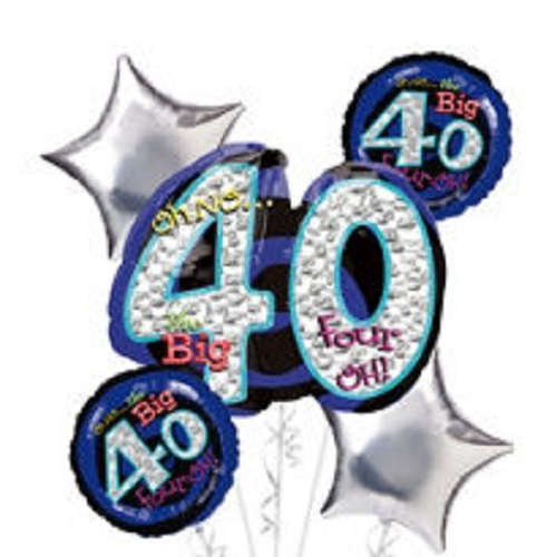 40th Birthday Party Balloon Bouquet 5ct