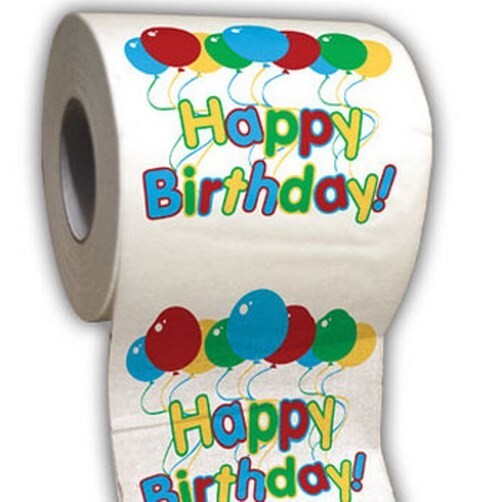 Happy Birthday Toilet Paper – Bathroom Potty Party Favor Fun Gag Novelty