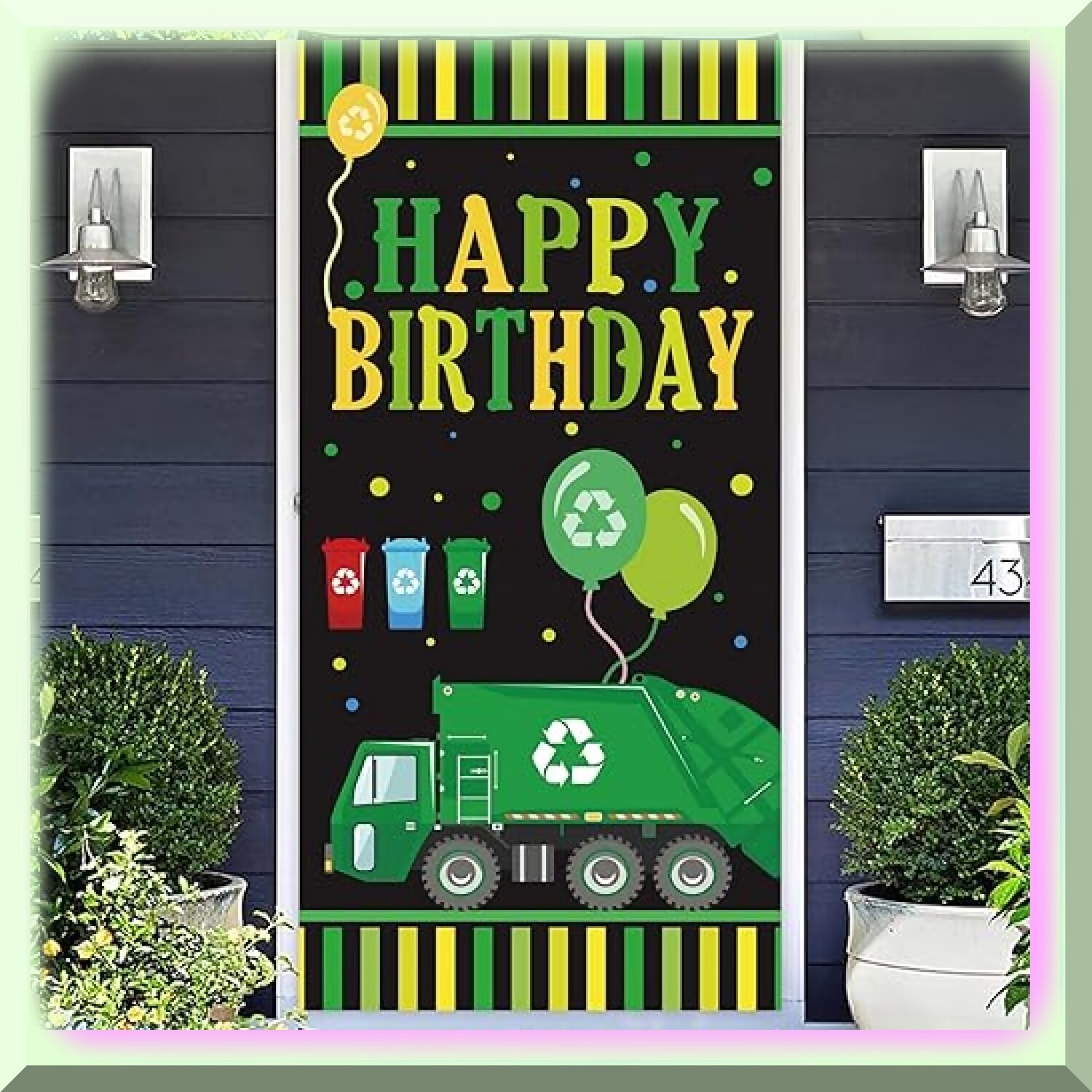 Trash Truck Birthday Party Decor Banner