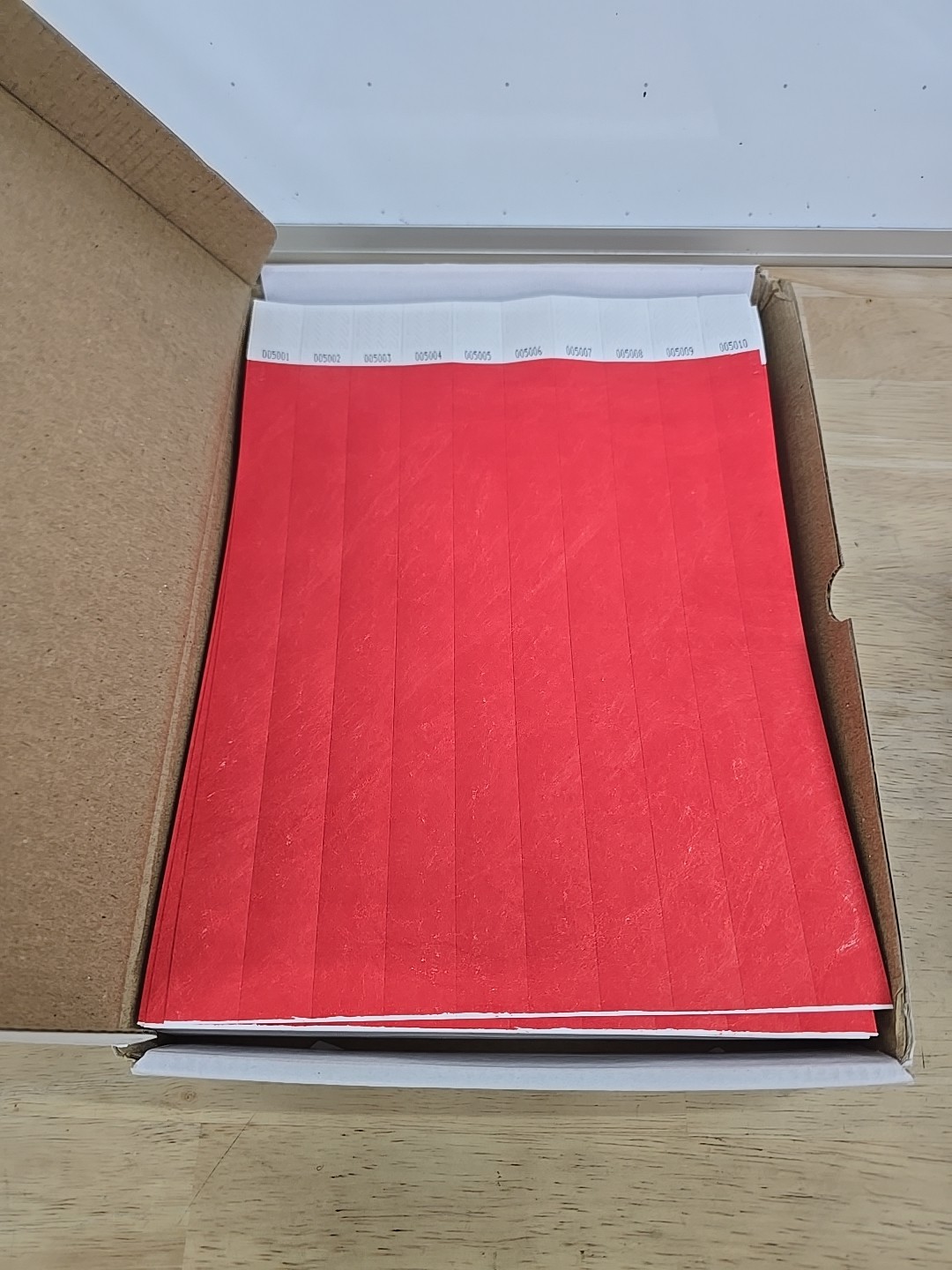 1000 tyvek security wristbands 3/4″ x 10″ – Color Is Red