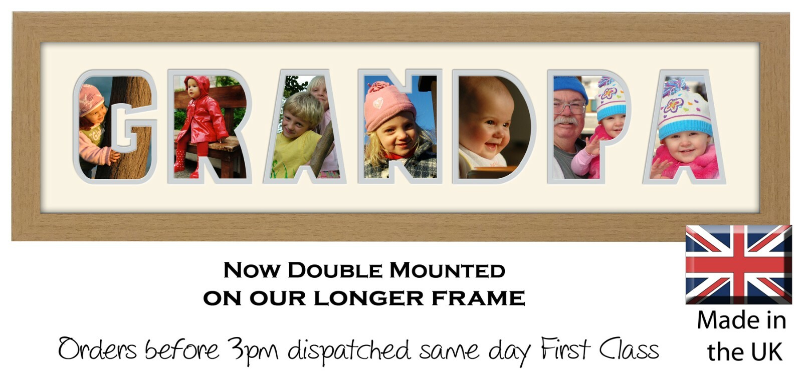 Grandpa Photo Frame word frame Gift by Photos in a Word