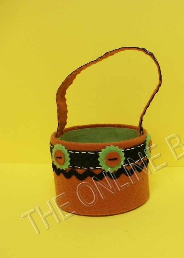 Pottery Barn Kids Halloween Trick Or Treat Candy Gift Cup Bag Tote Orange