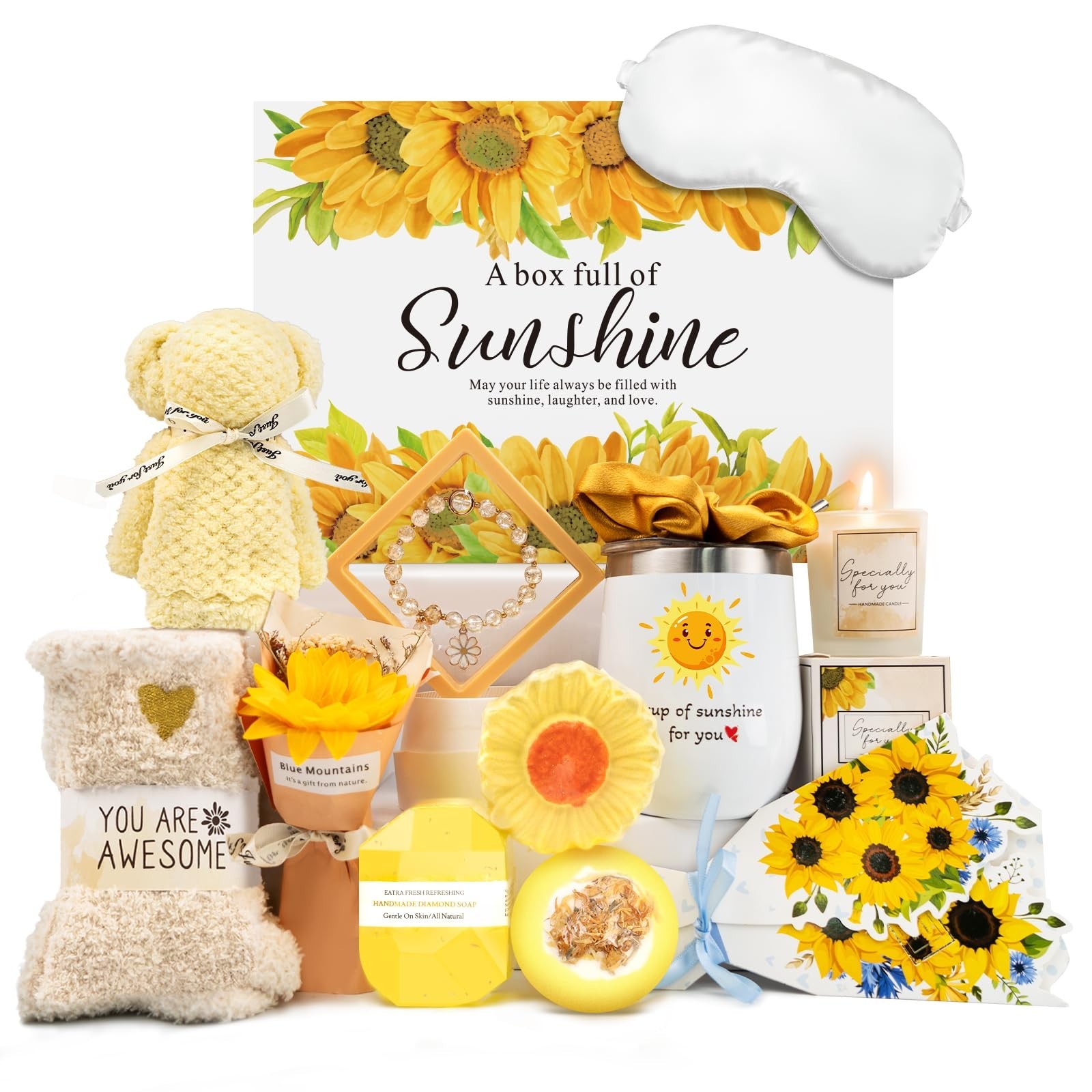 Birthday Gifts for Women, Sunflower Self-Care Package, Sending Suns… Fast Ship