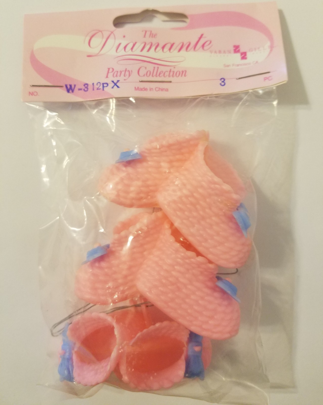 Lot of 12 Pink Plastic Baby Booties Baby Shower Hanging Decorations Table Decor