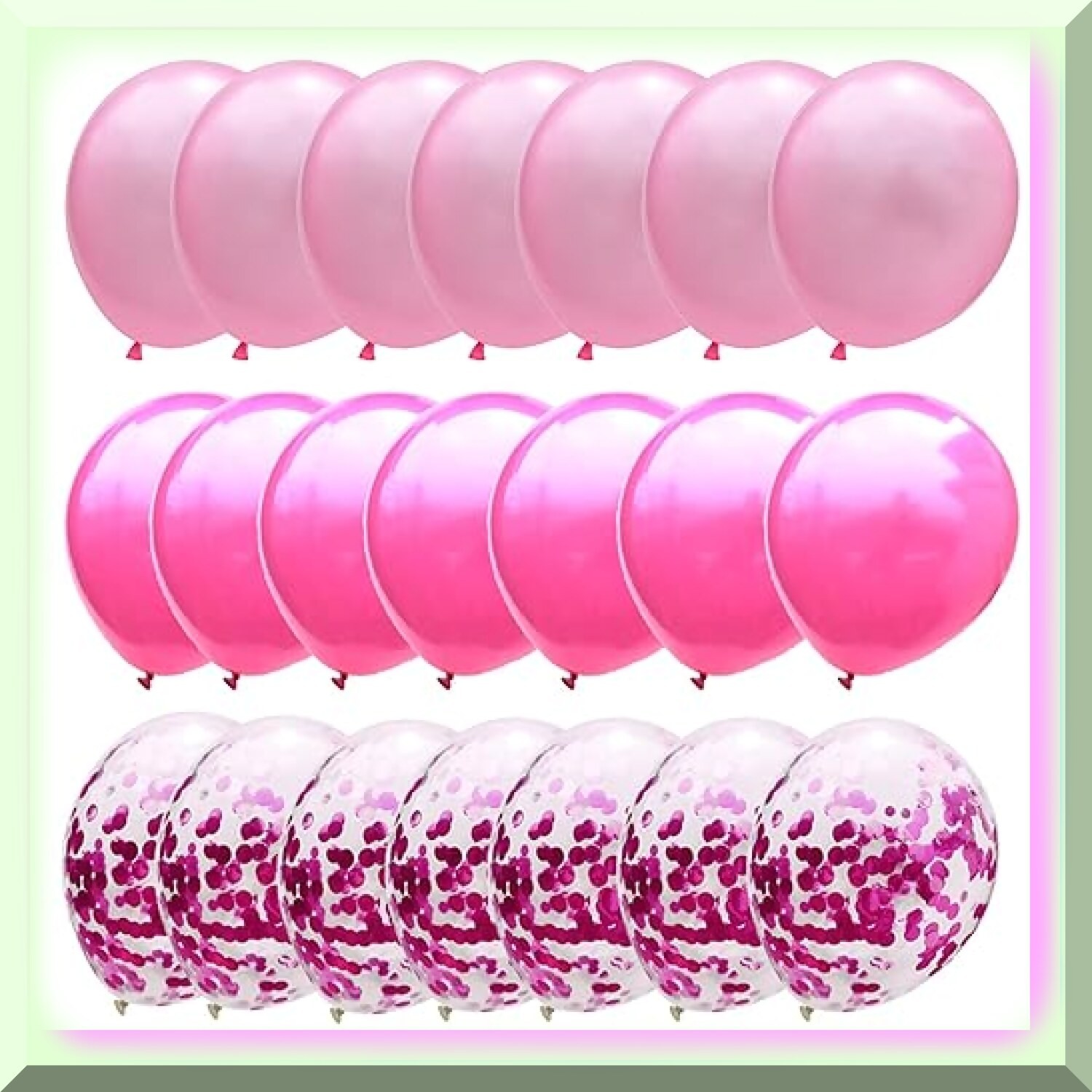 Pink Metallic Confetti Balloons for Girls’ Party