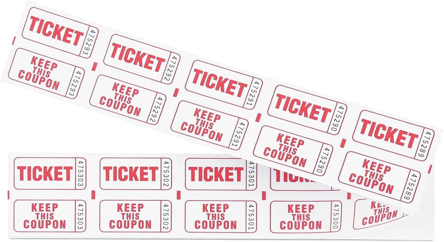 200 Count Raffle Tickets – Assorted Colors – Double Stub – Perfect for Events