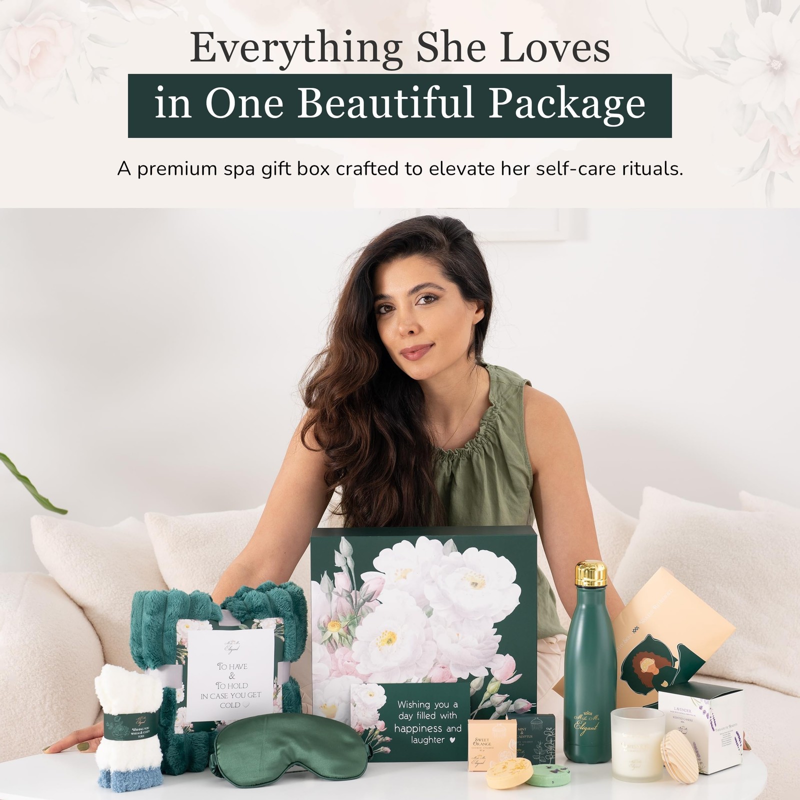 MAKE ME ELEGANT Spa Gift Baskets for Women, Luxury Self Care Package Happy Bi…