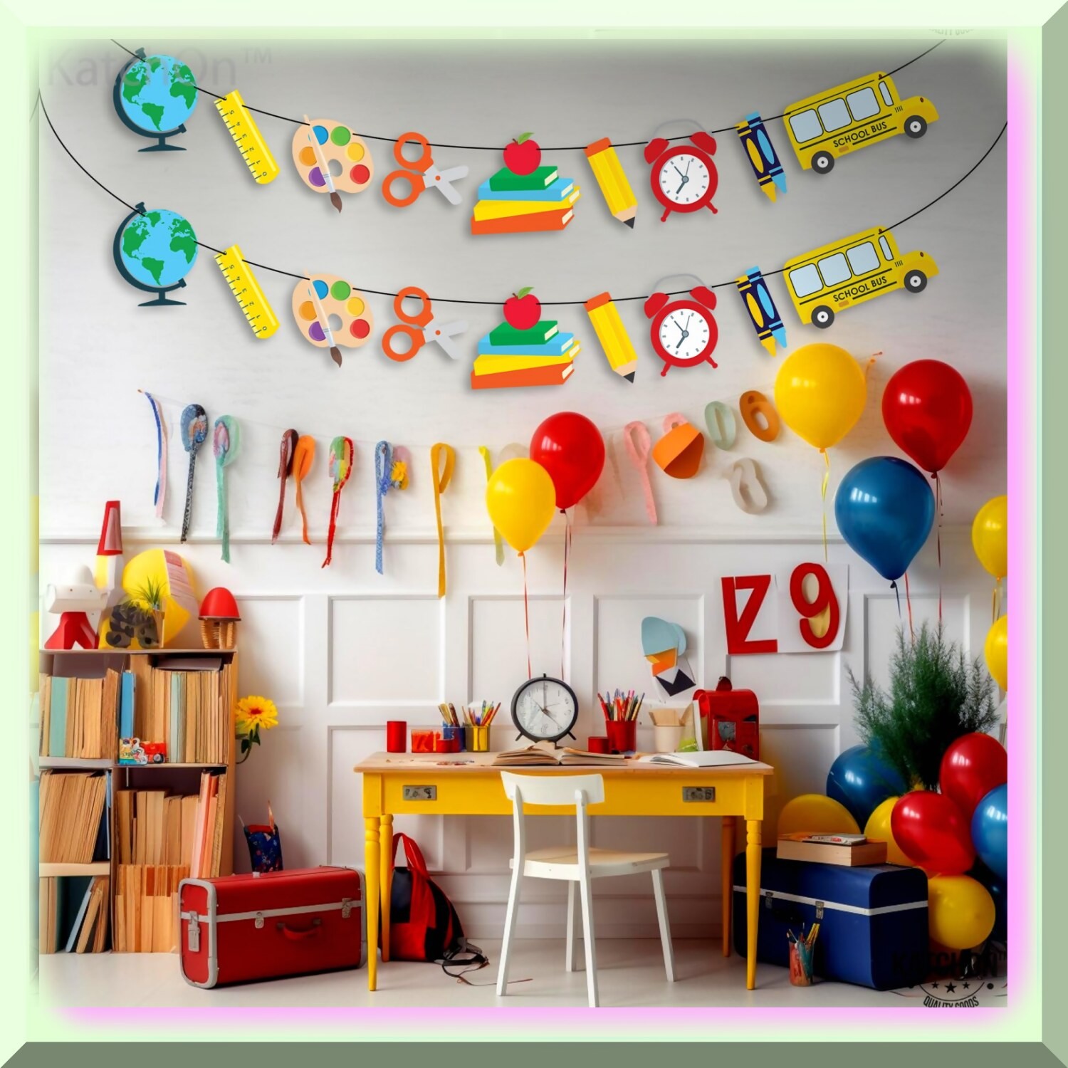 School Spirit Celebration Kit with 10ft Banner and Apple Paper